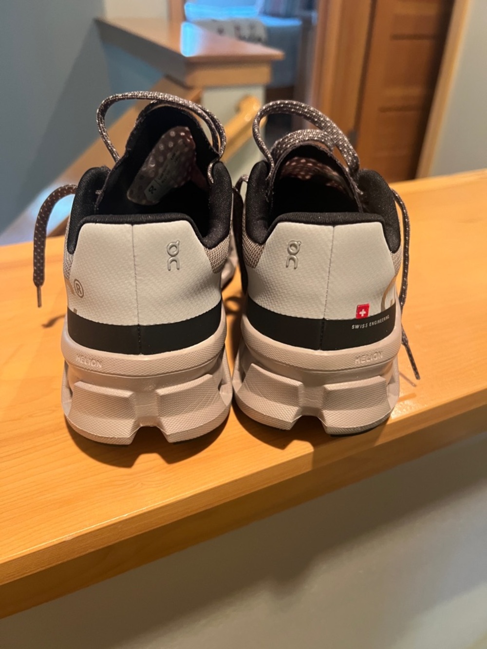 Women’s On Running Cloudmonster Sneakers - Gray with Black Accents - Picture 4 of 7